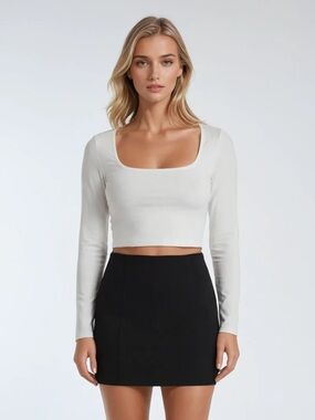 Forever 21 Scoop Neck Long Sleeve Shirt